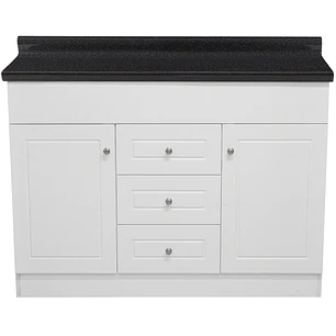 Mueble de Baño Blanco con Cubierta Postformado Negro 120X47 cm