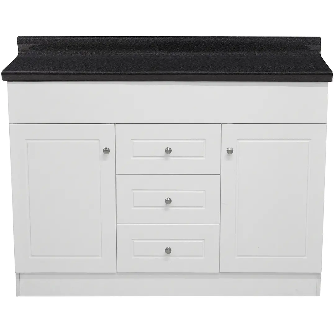Mueble de Baño Blanco con Cubierta Postformado Negro 120X47 cm 1