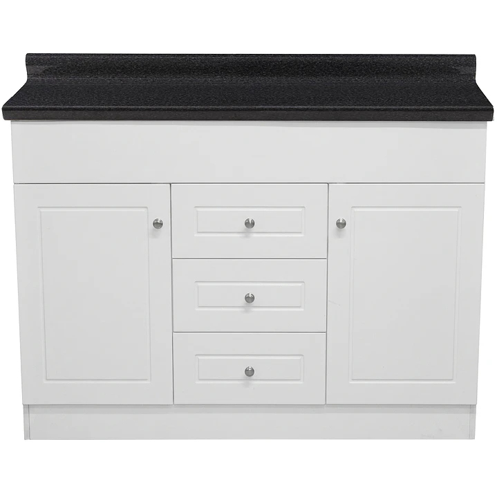 Mueble de Baño Blanco con Cubierta Postformado Negro 120X47 cm 1