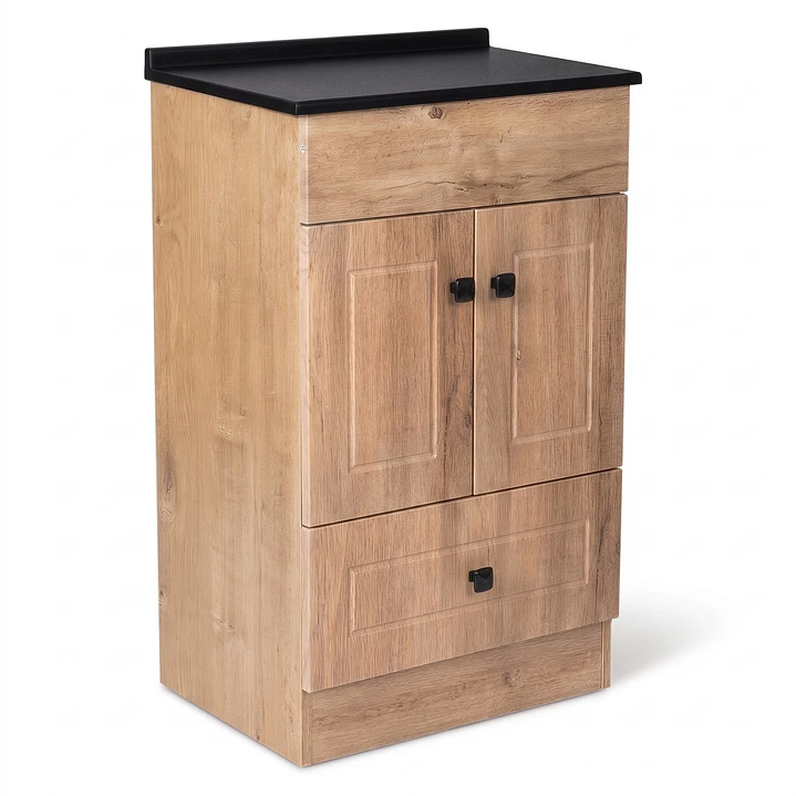 Mueble de Baño Wood con Cubierta Postformado Negro 50X40 cm 3