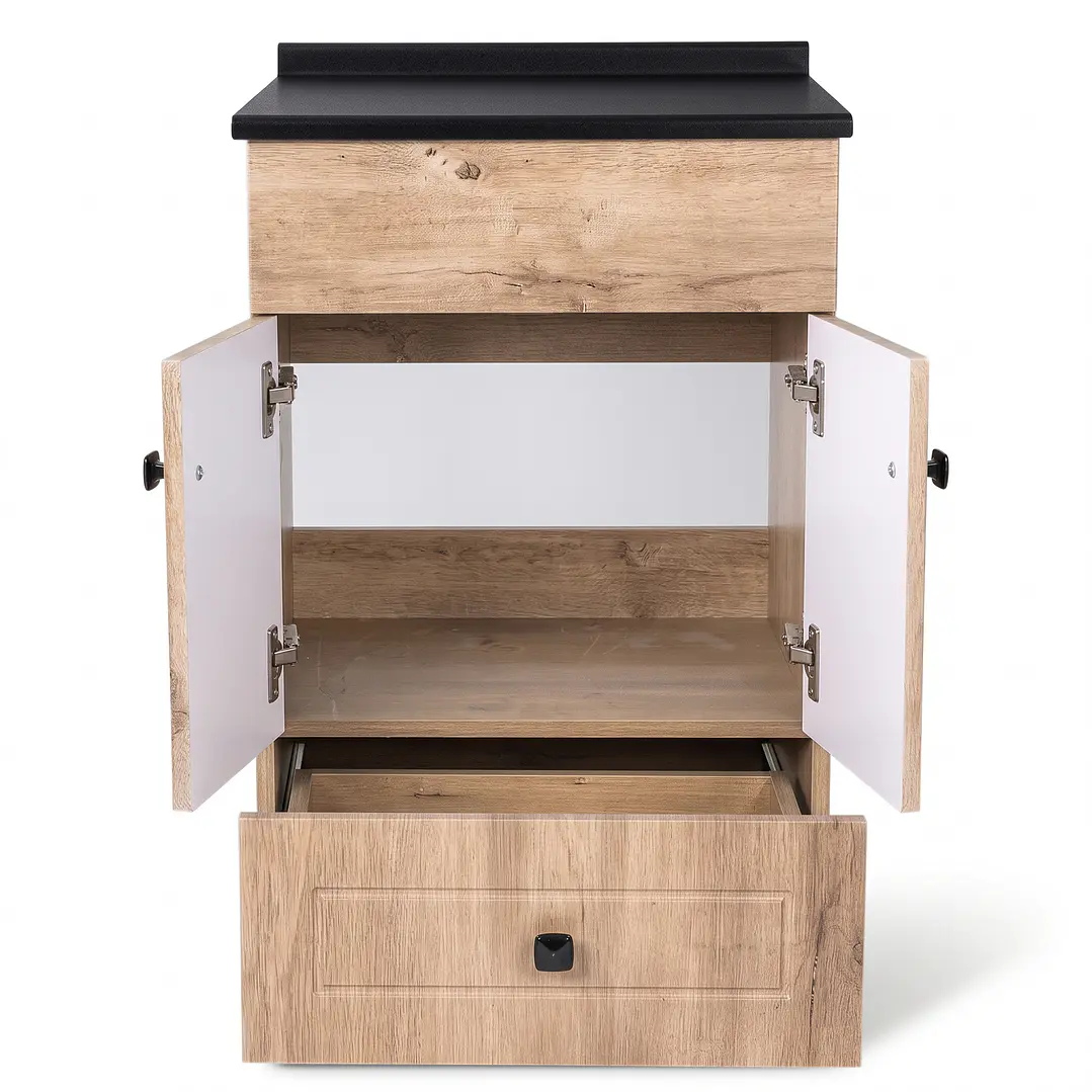 Mueble de Baño Wood con Cubierta Postformado Negro 50X40 cm 2