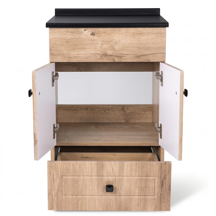 Mueble de Baño Wood con Cubierta Postformado Negro 50X40 cm 2