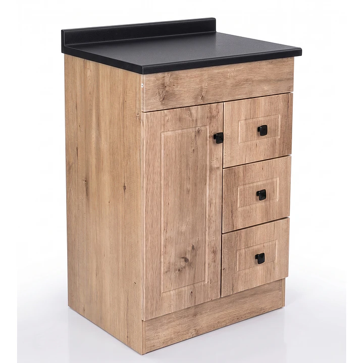 Mueble de Baño Wood 3C con Cubierta Postformado Negro 60X47 cm 3