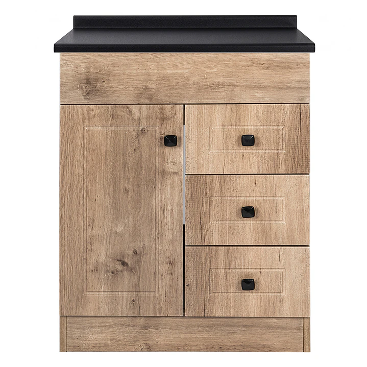 Mueble de Baño Wood 3C con Cubierta Postformado Negro 70X47 cm 1