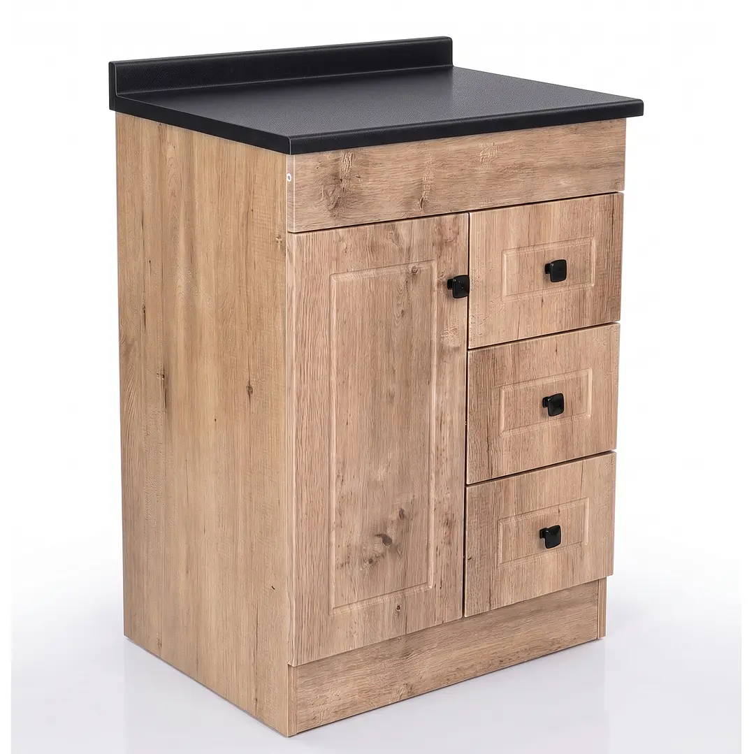 Mueble de Baño Wood 3C con Cubierta Postformado Negro 70X47 cm 3