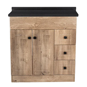 Mueble de Baño Wood con Cubierta Postformado Negro 80X47 cm