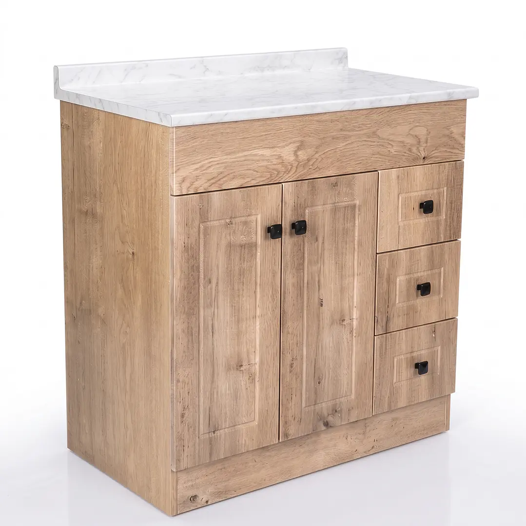 Mueble de Baño Wood con Cubierta Postformado Blanco 80X47 cm 3
