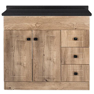 Mueble de Baño Wood con Cubierta Postformado Negro 100X47 cm