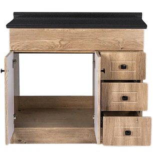 Mueble de Baño Wood con Cubierta Postformado Negro 100X47 cm