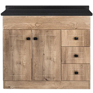 Mueble de Baño Wood con Cubierta Postformado Negro 120X47 cm
