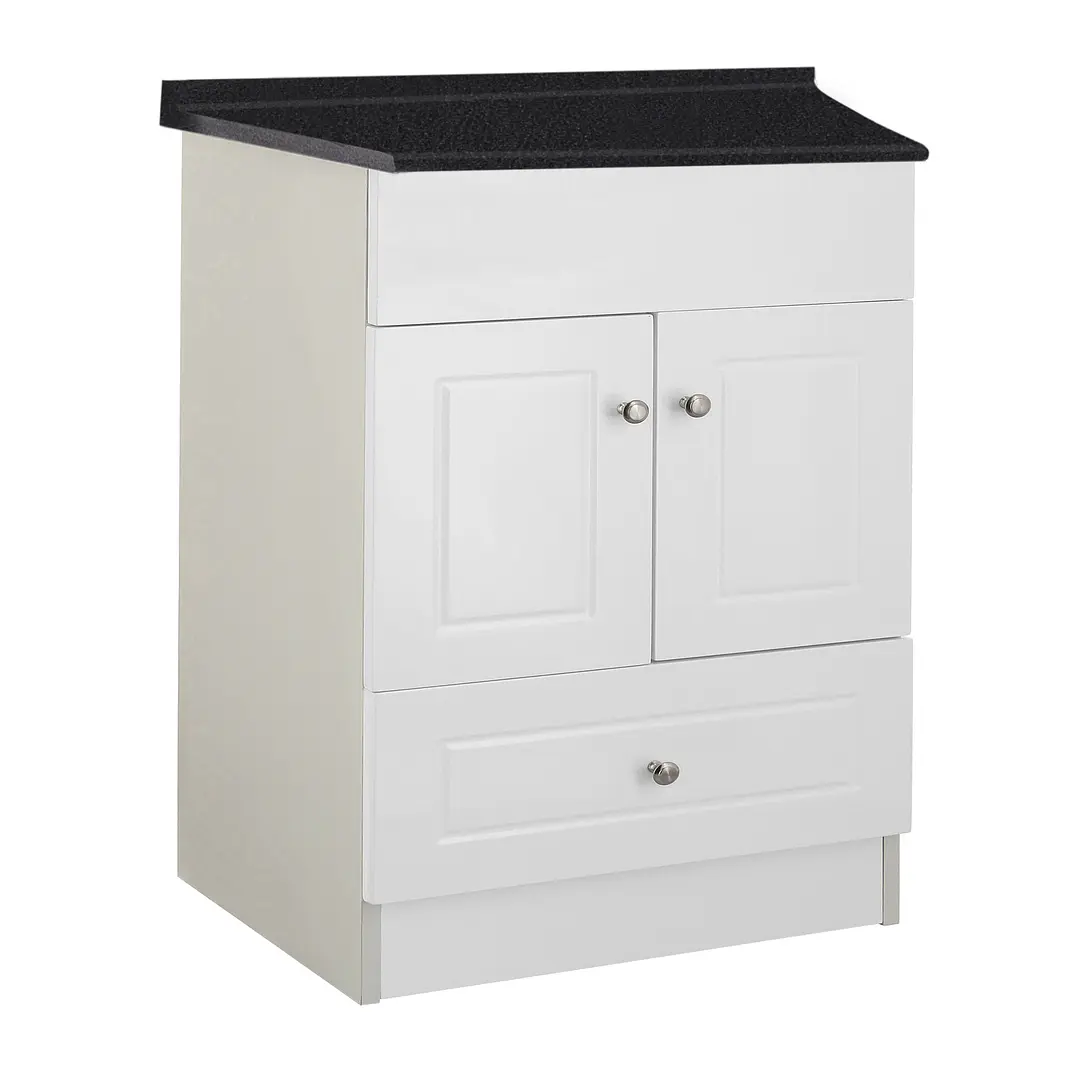 Mueble de Baño Blanco 2P con Cubierta Postformado Negro 60X47 cm 3
