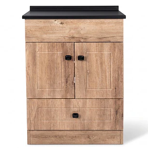 Mueble de Baño Wood 2P con Cubierta Postformado Negro 60X47 cm