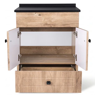 Mueble de Baño Wood 2P con Cubierta Postformado Negro 60X47 cm
