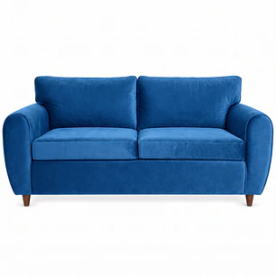 Sofá 3 Cuerpos Stanford 2m Felpa Azul