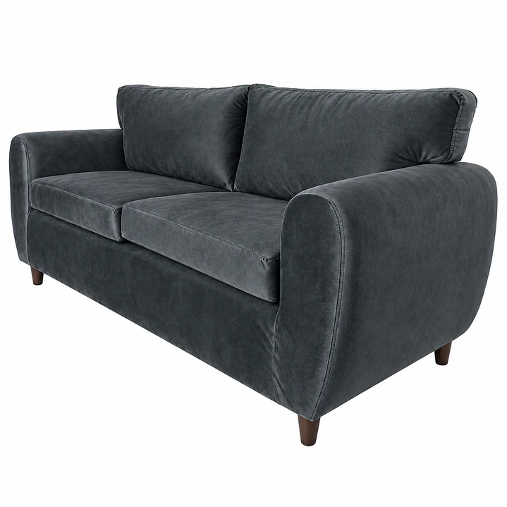 Sofá 3 Cuerpos Stanford 2m Felpa Gris Oscuro 7
