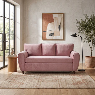 Sofá 2 Cuerpos Stanford 1,8m Felpa Rosa