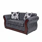 Sofá 2 Cuerpos Austin PU envejecido Gris - Miniatura 4