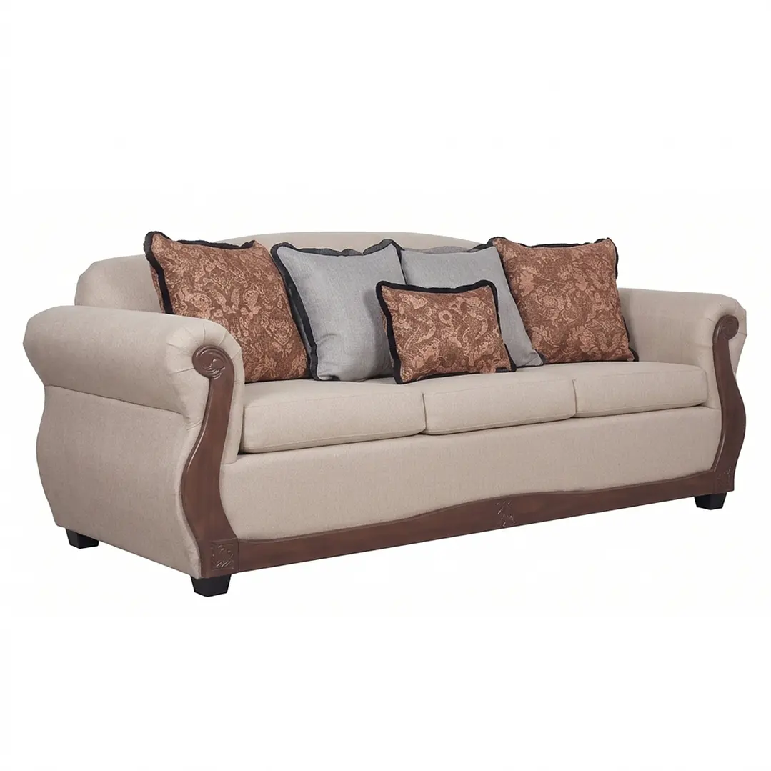 Sofá 3 Cuerpos Charleston Beige Contemporáneo 6