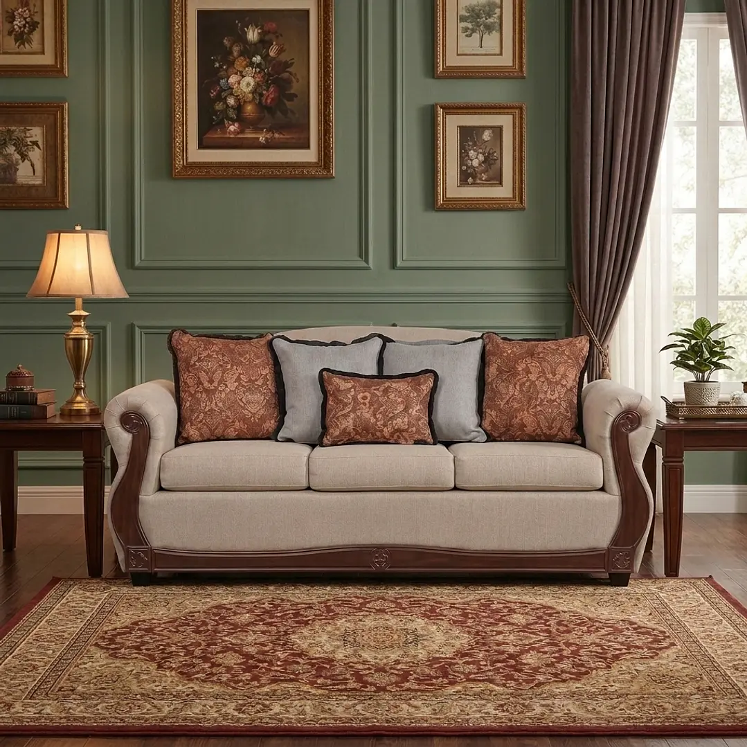 Sofá 3 Cuerpos Charleston Beige Contemporáneo 4