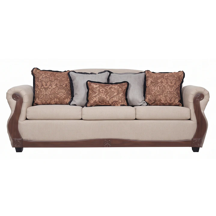 Sofá 3 Cuerpos Charleston Beige Contemporáneo 1