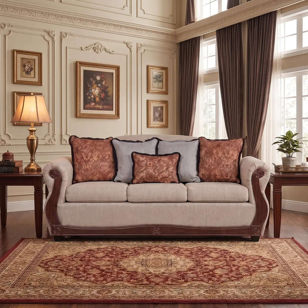 Sofá 3 Cuerpos Charleston Beige Contemporáneo 2