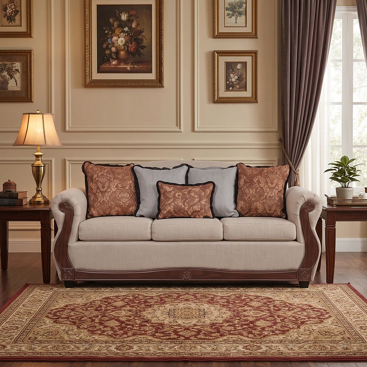 Sofá 3 Cuerpos Charleston Beige Contemporáneo 7