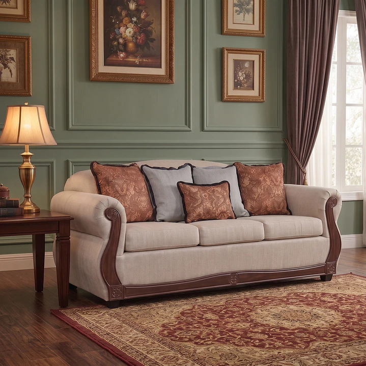 Sofá 3 Cuerpos Charleston Beige Contemporáneo 5
