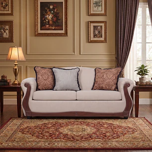 Sofá 2 Cuerpos Charleston Beige Contemporáneo