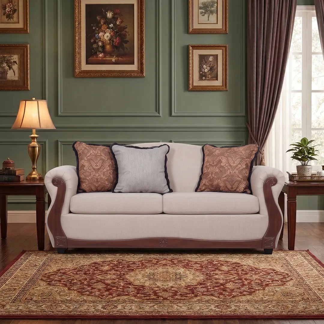 Sofá 2 Cuerpos Charleston Beige Contemporáneo 4