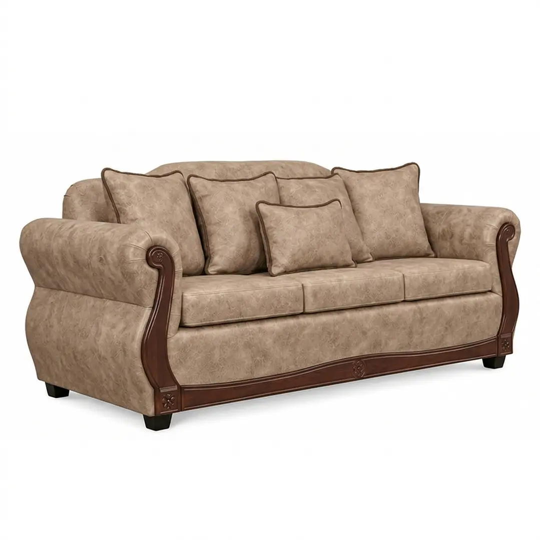 Sofá 3 Cuerpos Charleston PU envejecido Beige 6