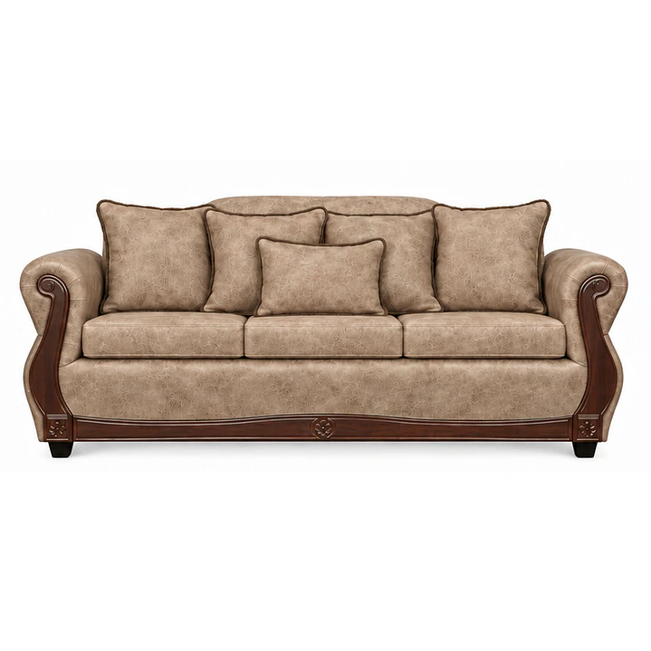 Sofá 3 Cuerpos Charleston PU envejecido Beige 1