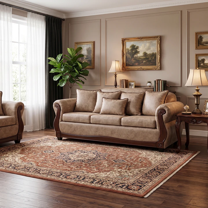 Sofá 3 Cuerpos Charleston PU envejecido Beige 3