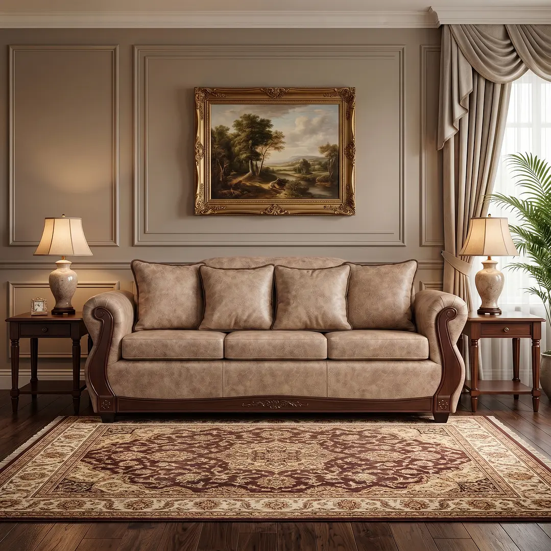 Sofá 3 Cuerpos Charleston PU envejecido Beige 5