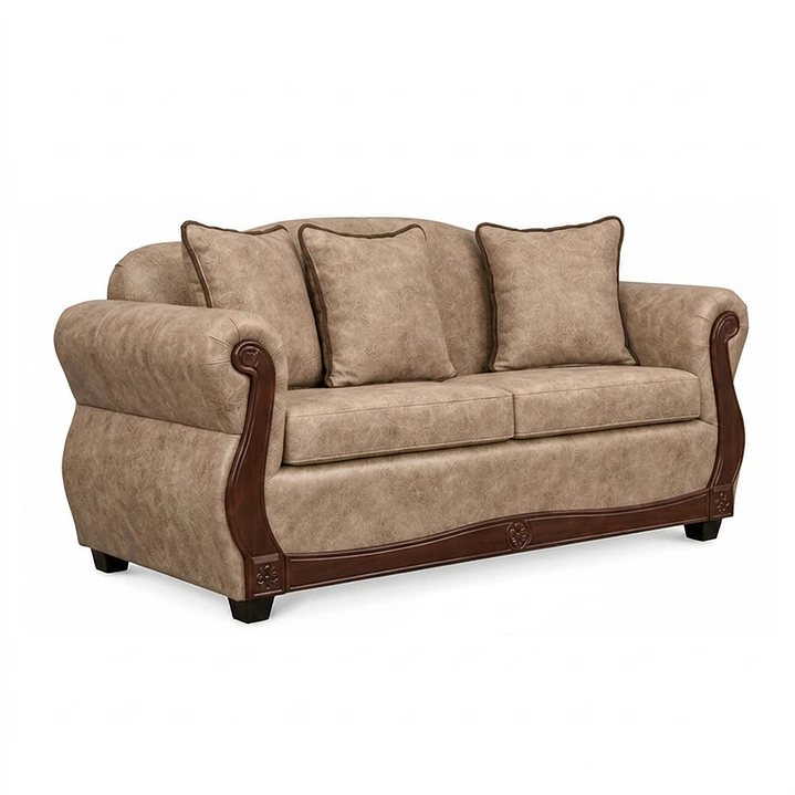 Sofá 2 Cuerpos Charleston PU envejecido Beige 6