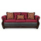 Sofá 3 Cuerpos Charleston Tela Fucsia con PU envejecido Gris - Miniatura 1