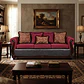 Sofá 3 Cuerpos Charleston Tela Fucsia con PU envejecido Gris - Miniatura 2