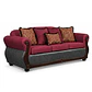 Sofá 3 Cuerpos Charleston Tela Fucsia con PU envejecido Gris - Miniatura 4