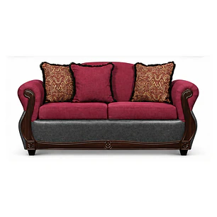 Sofá 2 Cuerpos Charleston Tela Fucsia con PU envejecido Gris