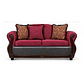 Sofá 2 Cuerpos Charleston Tela Fucsia con PU envejecido Gris - Miniatura 1