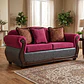 Sofá 2 Cuerpos Charleston Tela Fucsia con PU envejecido Gris - Miniatura 3