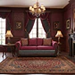 Sofá 2 Cuerpos Charleston Tela Fucsia con PU envejecido Gris - Miniatura 4