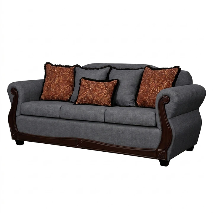 Sofá 3 Cuerpos Charleston Gris Contemporáneo 5