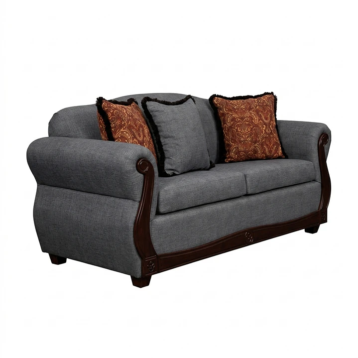 Sofá 2 Cuerpos Charleston Gris Contemporáneo 5