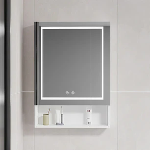 Mueble Botiquín para Baño con Espejo LED Blanco (48x80x14cm)