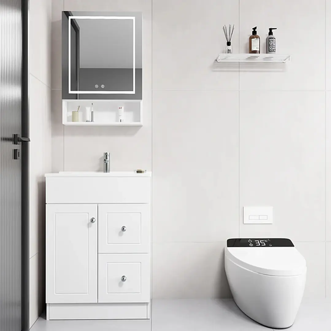Mueble Botiquín para Baño con Espejo LED Blanco (48x80x14cm) 5