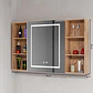 Mueble Botiquín para Baño con Espejo LED Nogal (98x80x14cm) - Miniatura 4