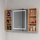 Mueble Botiquín para Baño con Espejo LED Nogal (98x80x14cm) - Miniatura 2
