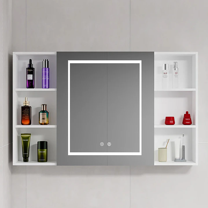 Mueble Botiquín para Baño con Espejo LED Blanco (98x80x14cm) 1