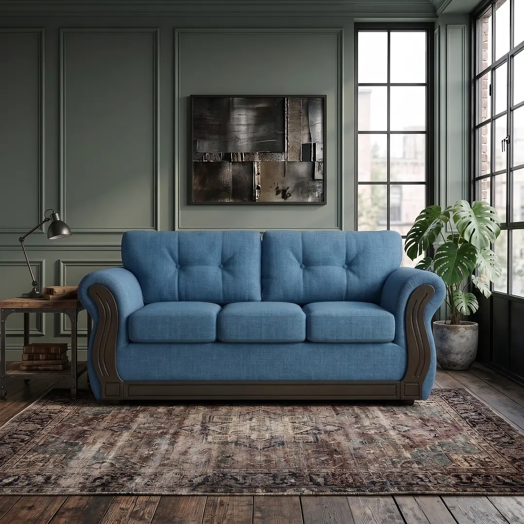 Sofá 3 Cuerpos Oxford Azul 5