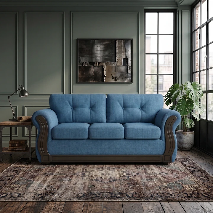 Sofá 3 Cuerpos Oxford Azul 5